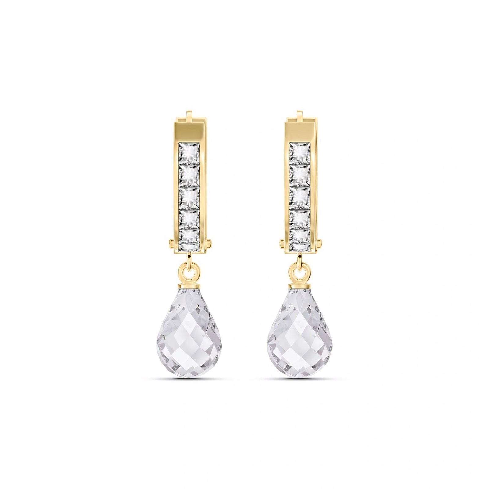 Yellow Gold White Topaz — Mariaadriana