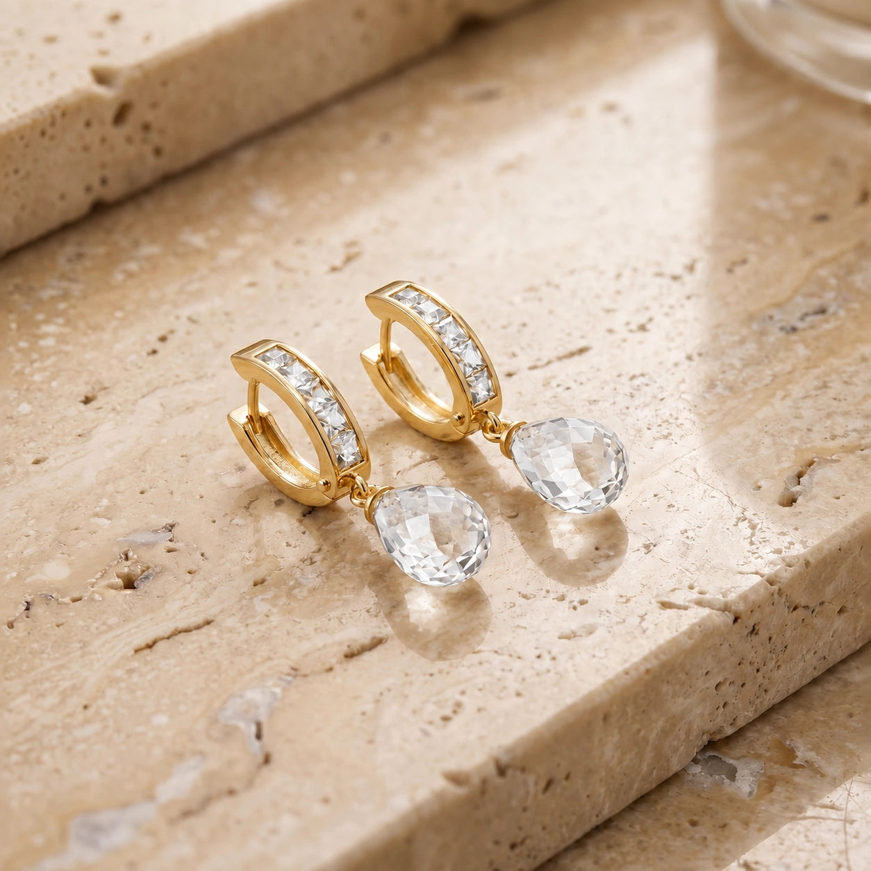 Yellow Gold White Topaz — Mariaadriana