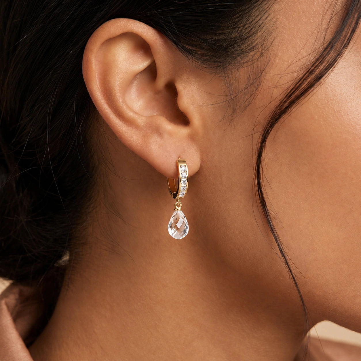 Yellow Gold White Topaz — Mariaadriana