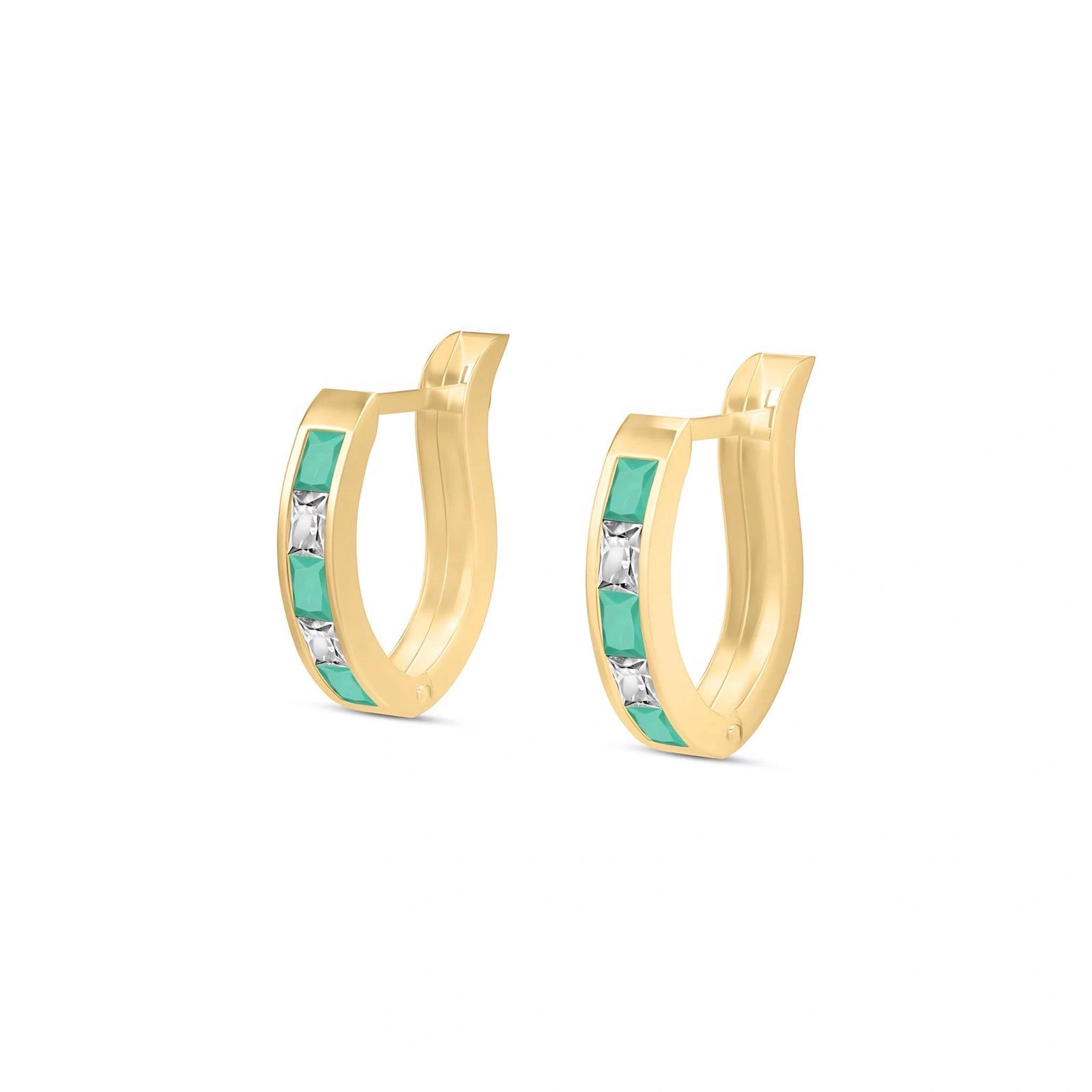 Yellow Gold Emerald & White Topaz — Mariaagnese