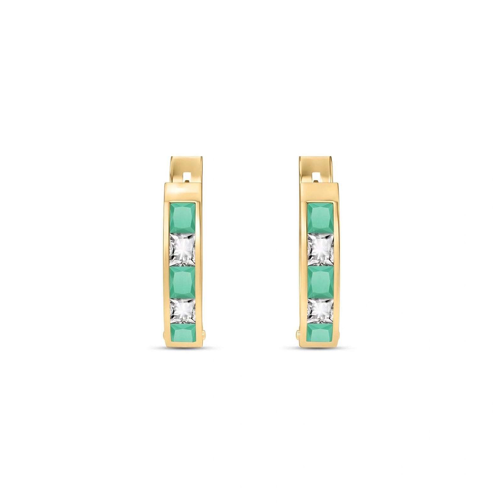 Yellow Gold Emerald & White Topaz — Mariaagnese