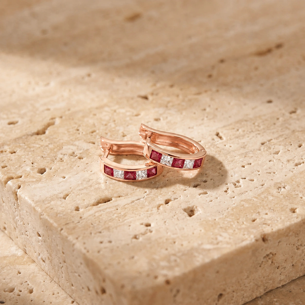 Rose Gold White Topaz & Ruby — Mariaagnese