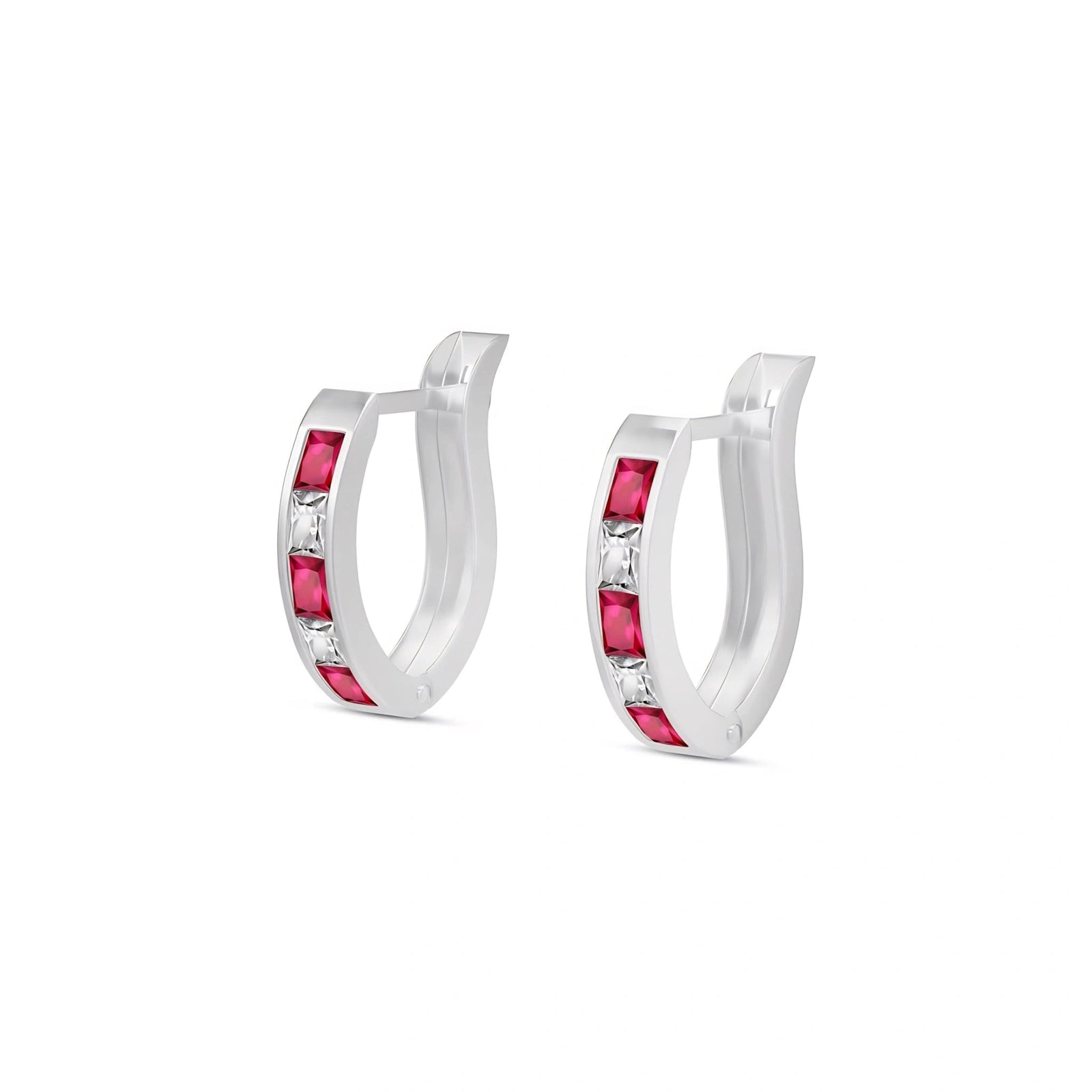 White Gold White Topaz & Ruby — Mariaagnese