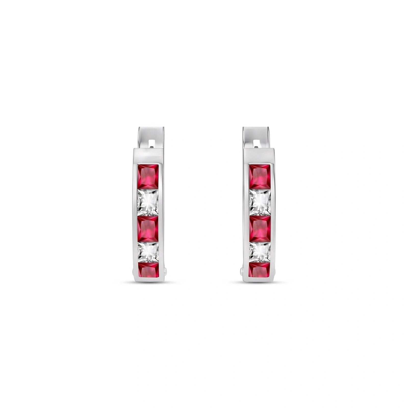 White Gold White Topaz & Ruby — Mariaagnese