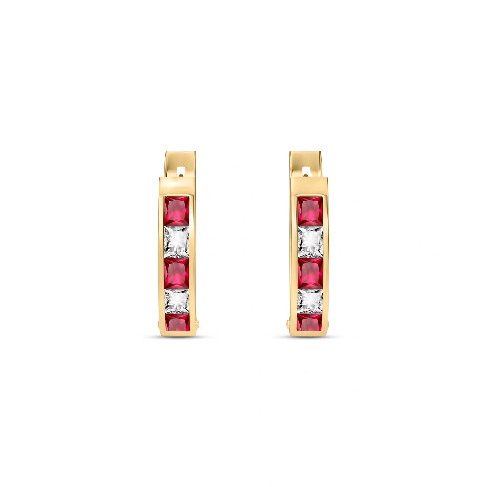 Yellow Gold White Topaz & Ruby — Mariaagnese