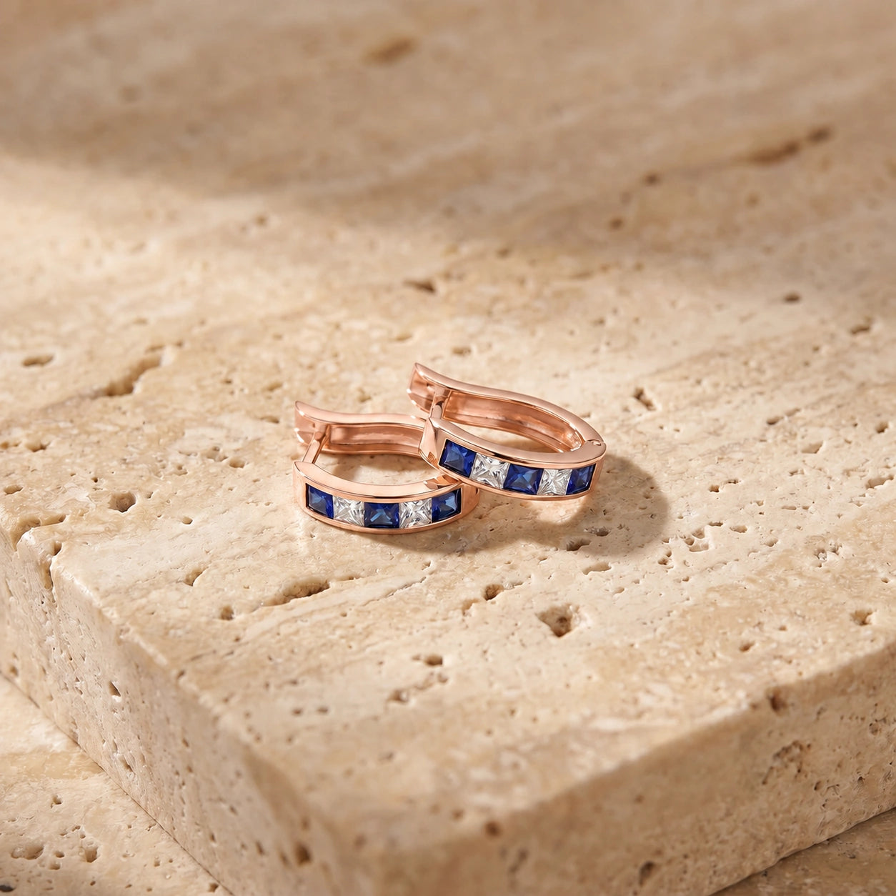 Rose Gold White Topaz & Sapphire — Mariaagnese