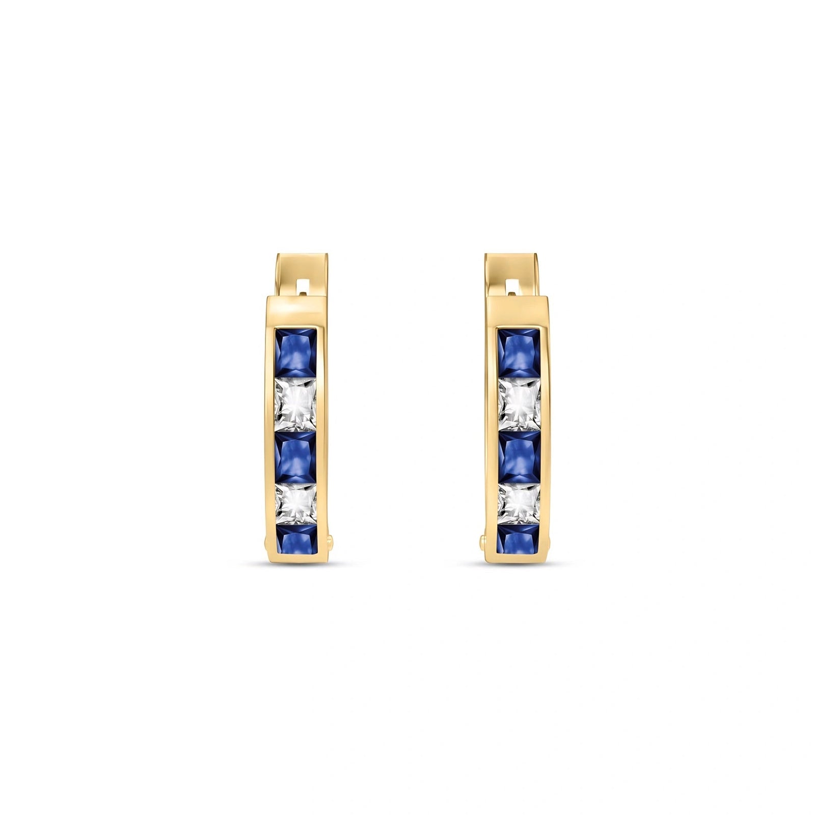 Yellow Gold White Topaz & Sapphire — Mariaagnese