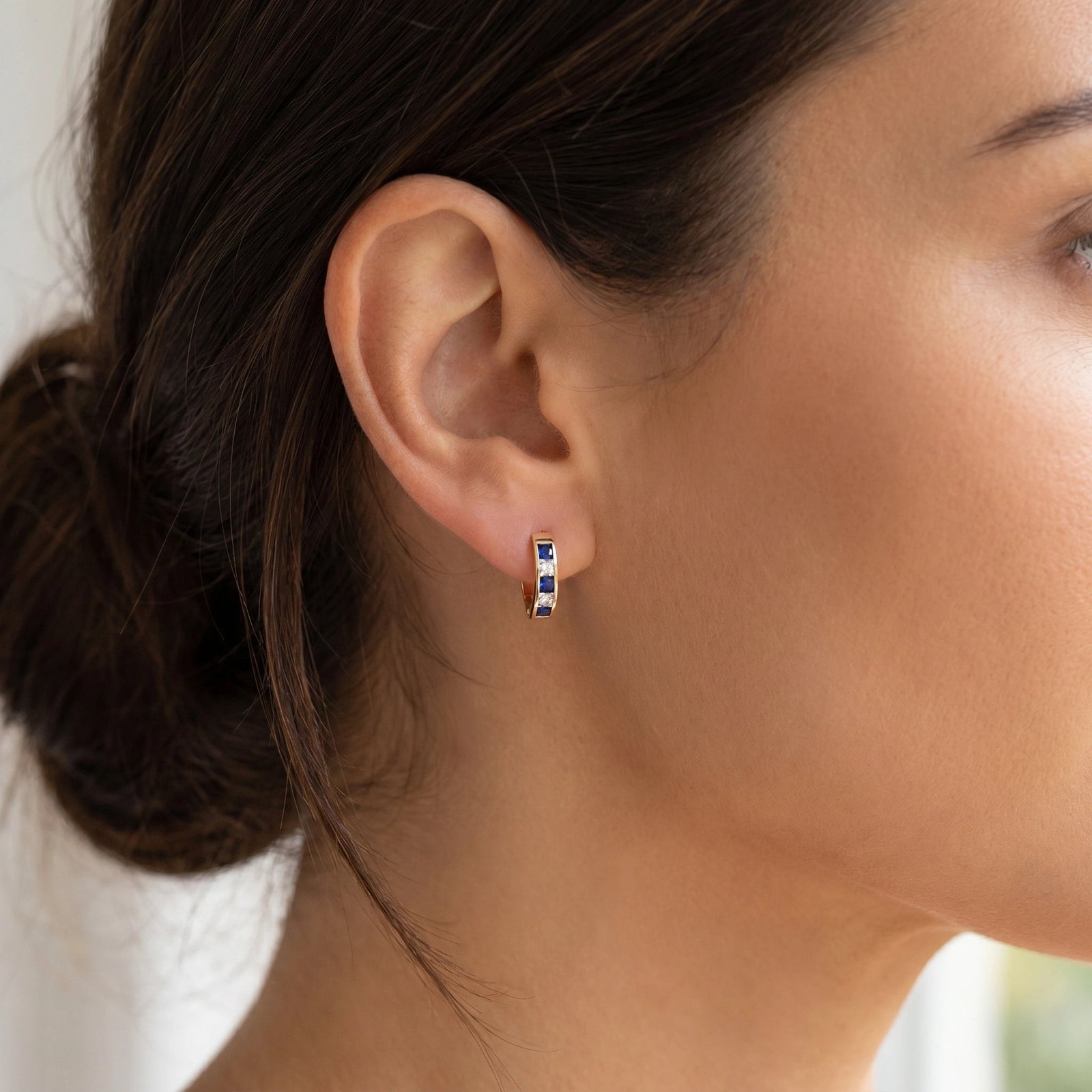 Yellow Gold White Topaz & Sapphire — Mariaagnese