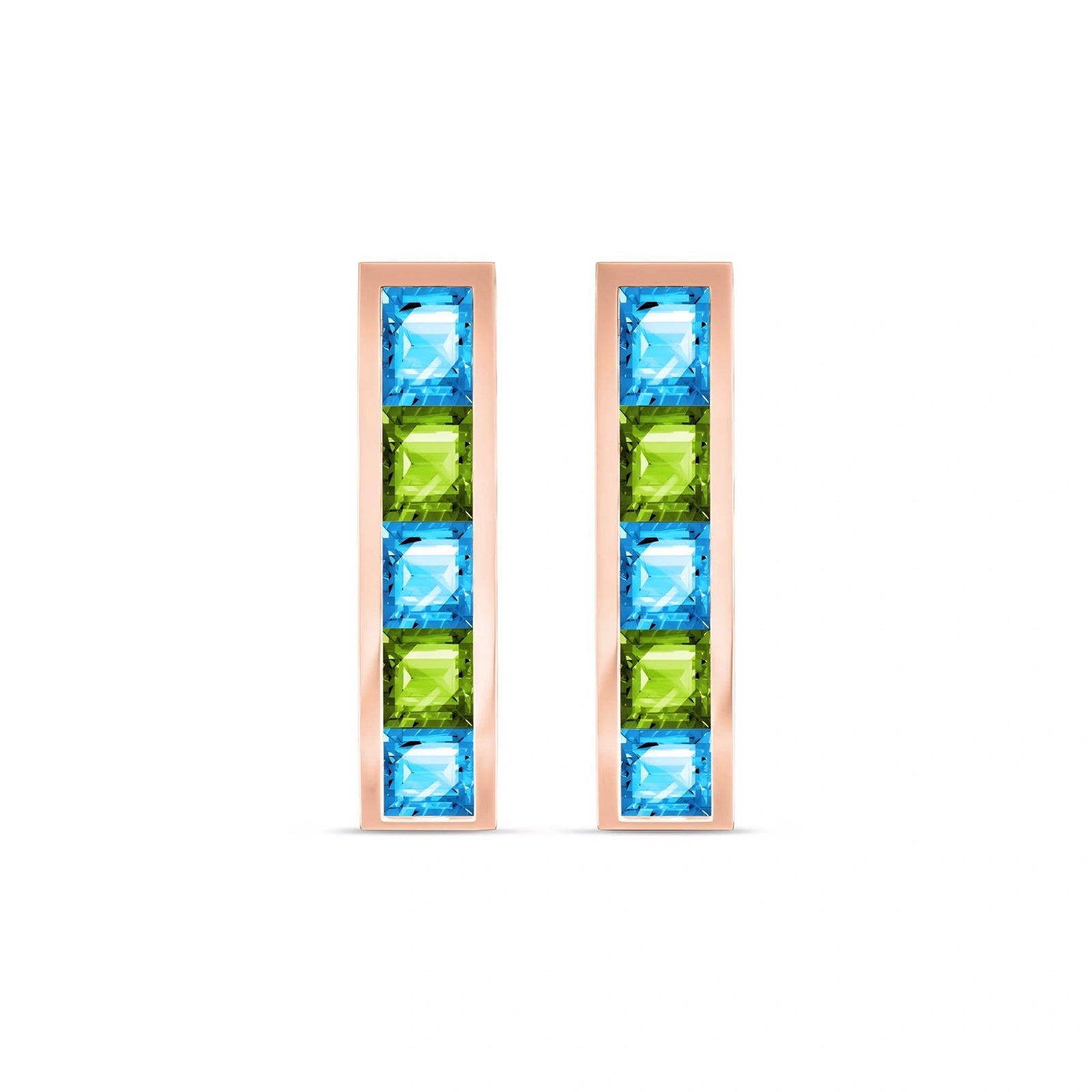 Rose Gold Earrings Blue Topaz 10K — Sveva