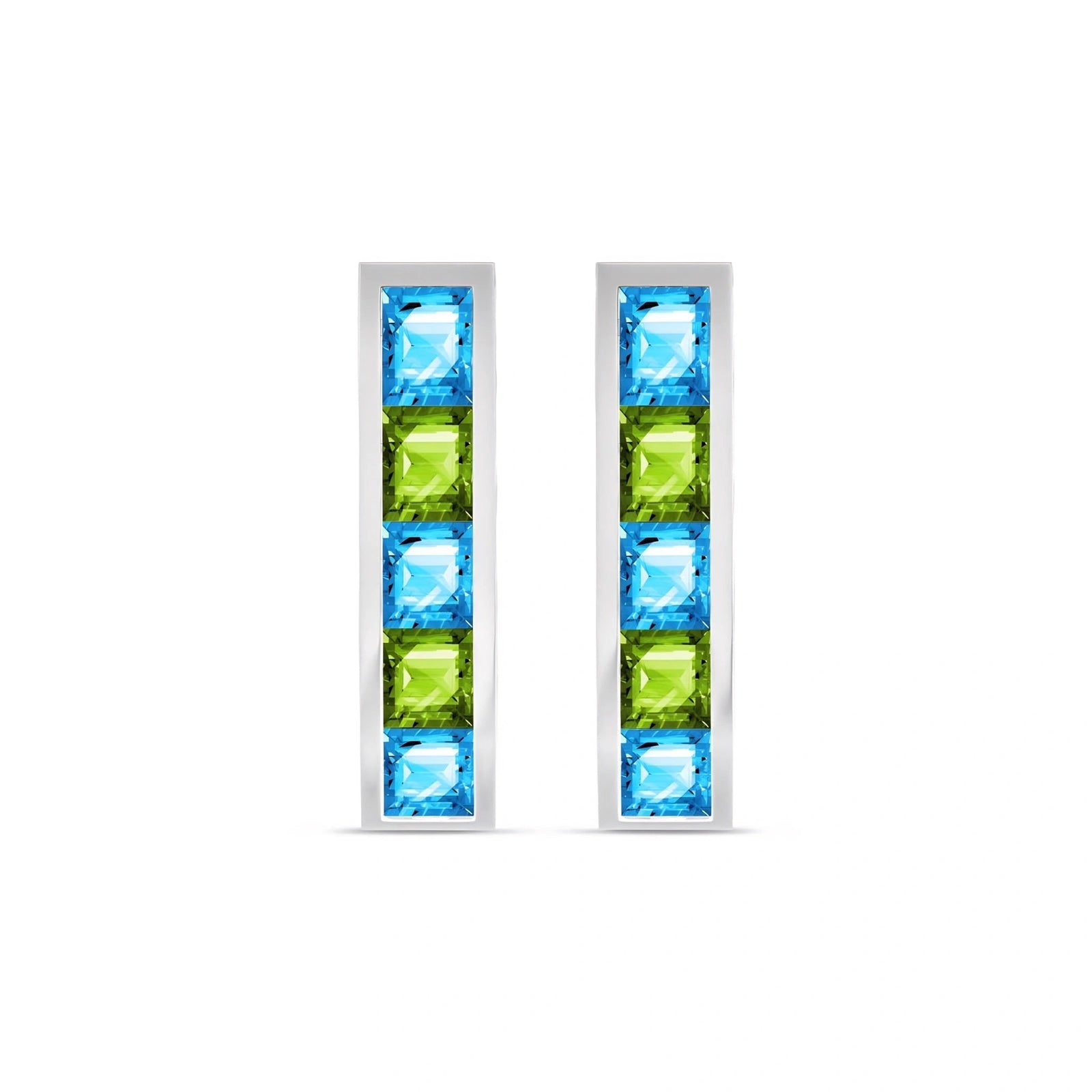 White Gold Earrings Blue Topaz 10K — Sveva
