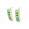Yellow Gold Earrings Blue Topaz 10K — Sveva