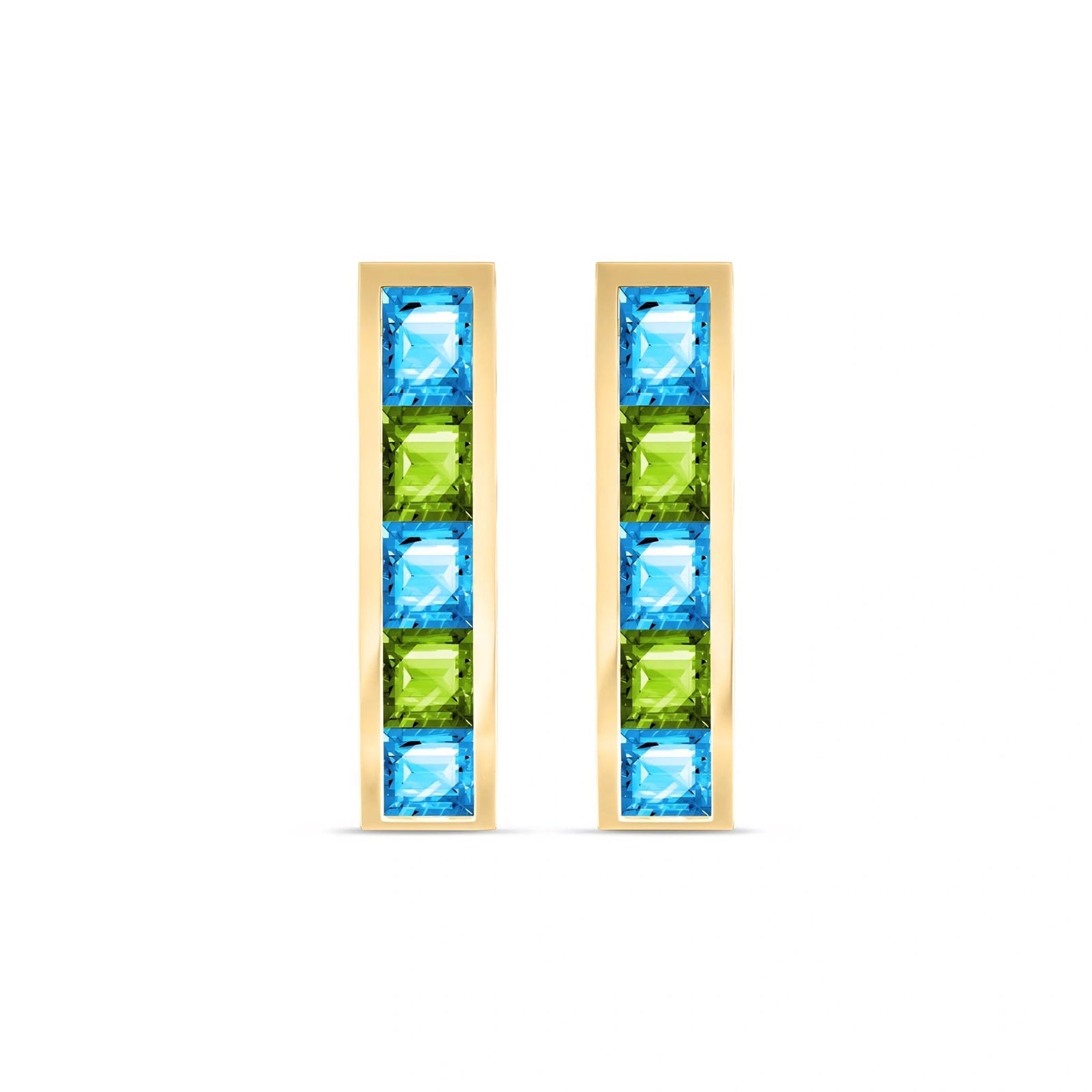 Yellow Gold Earrings Blue Topaz 10K — Sveva