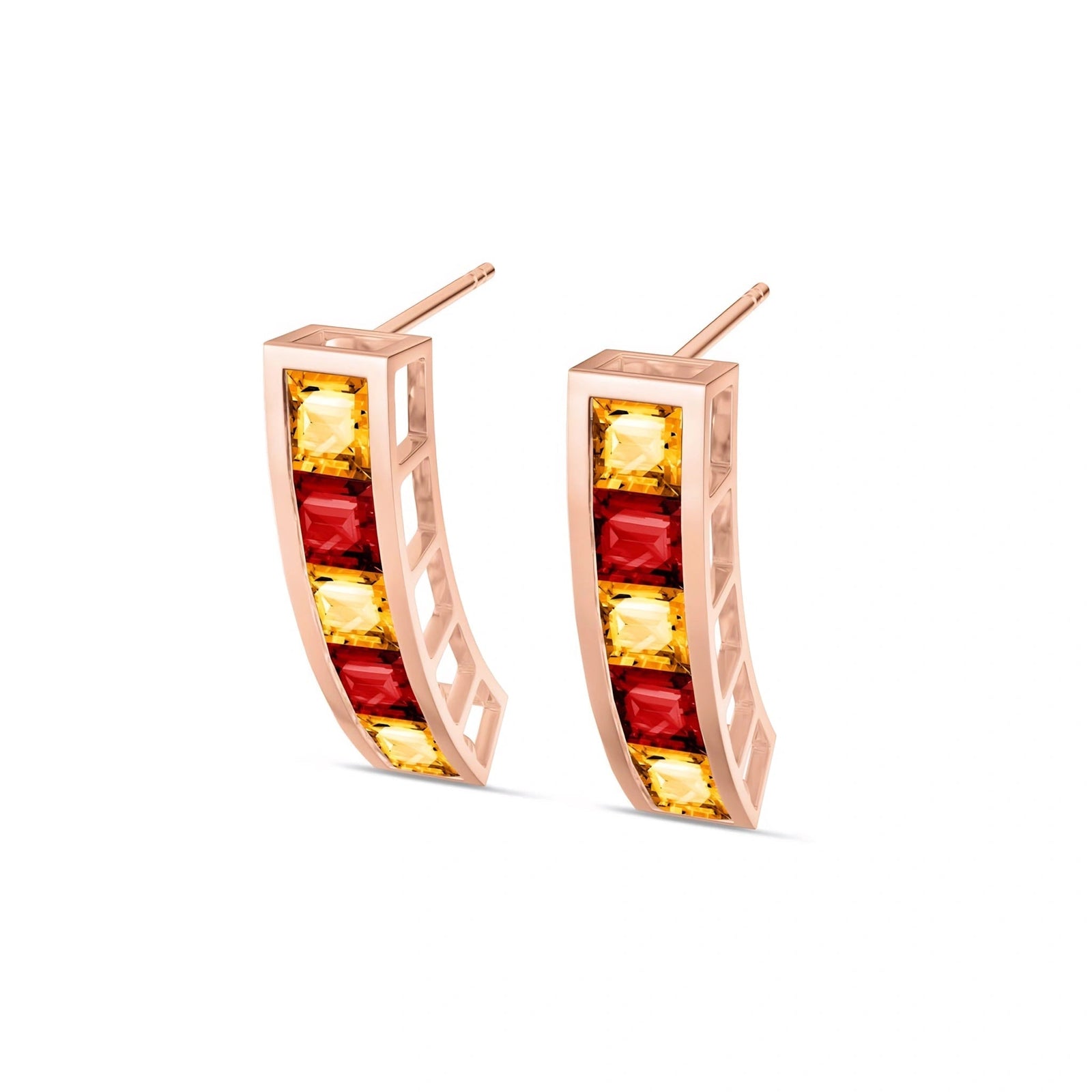 Rose Gold Earrings Citrine 10K — Sveva