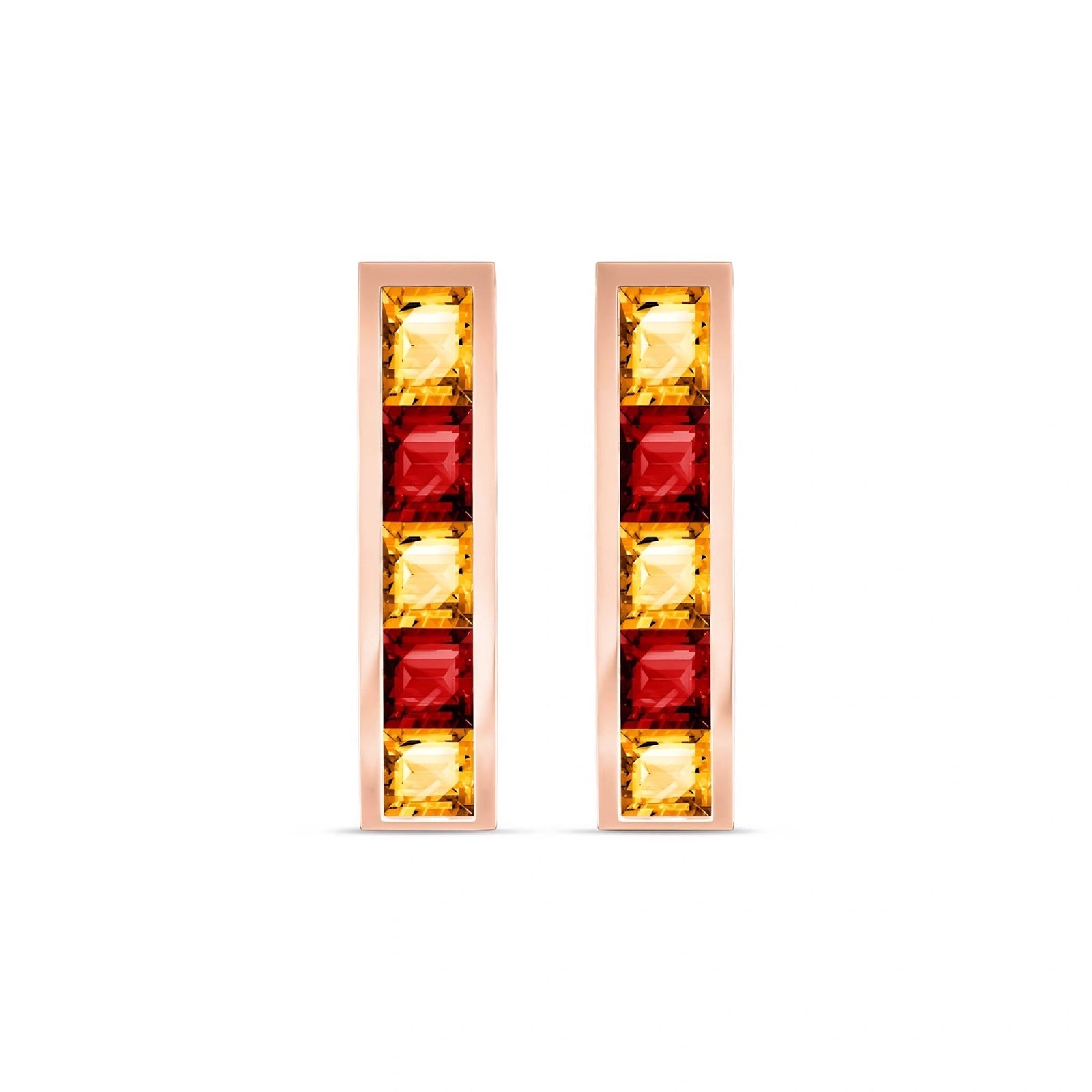 Rose Gold Earrings Citrine 10K — Sveva