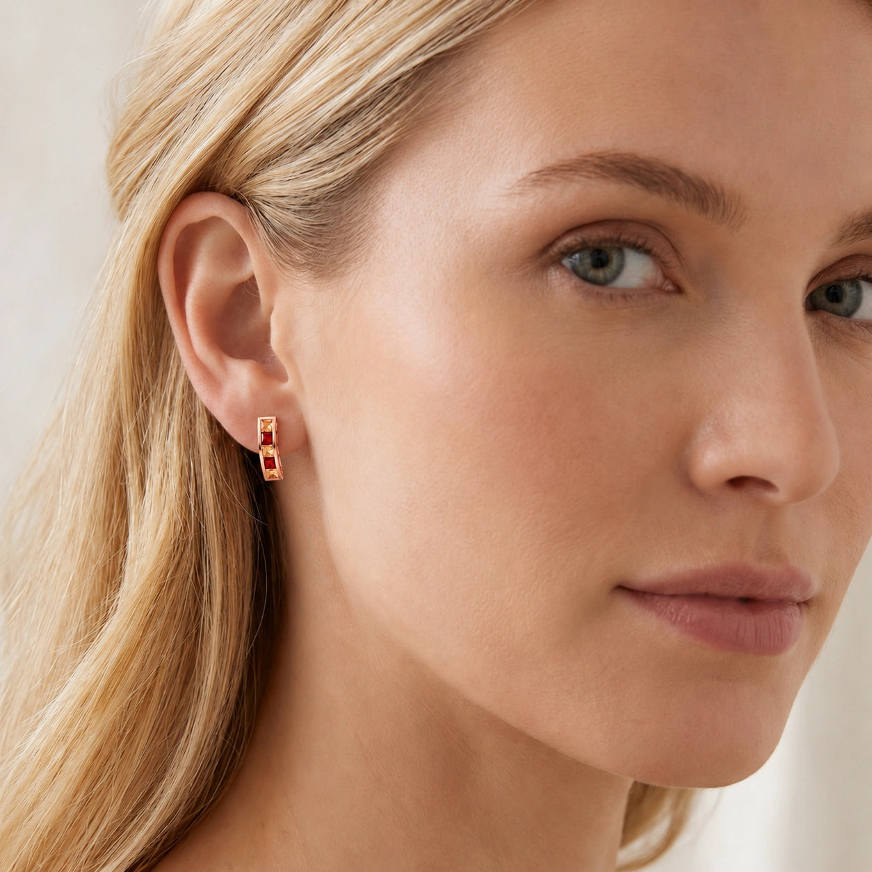 Rose Gold Earrings Citrine 10K — Sveva