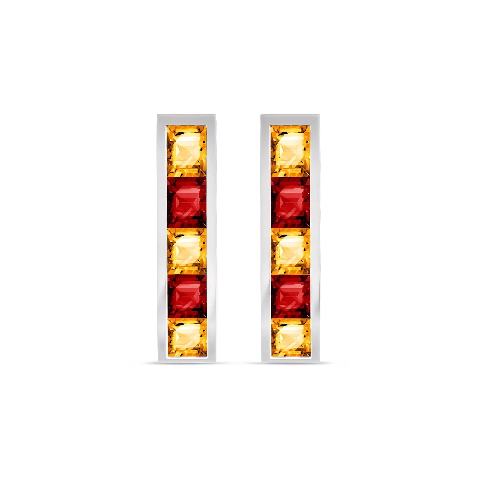 White Gold Earrings Citrine 10K — Sveva