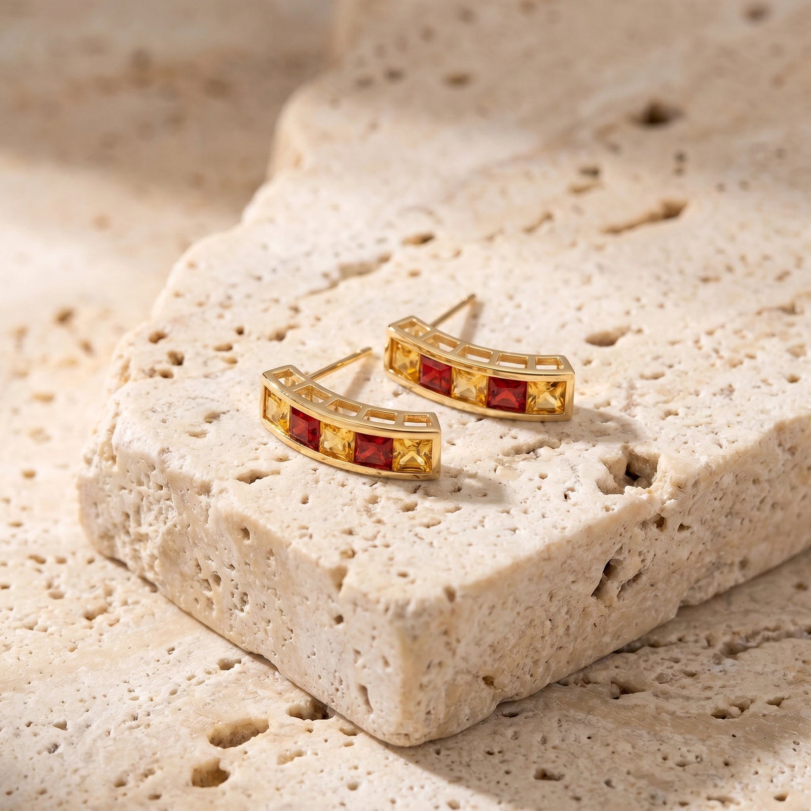 Yellow Gold Earrings Citrine 10K — Sveva