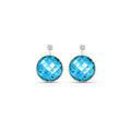 Yellow Gold Earrings Blue Topaz 10K — Carlotta