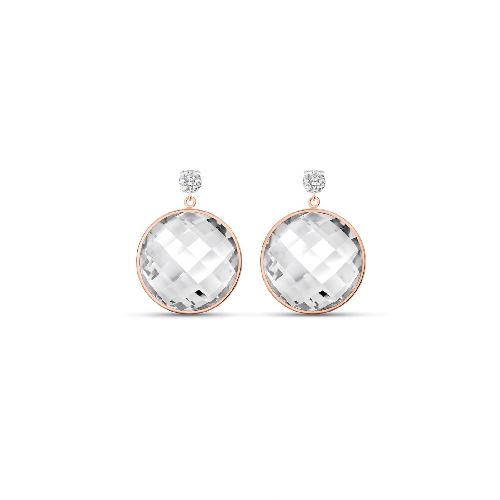 Rose Gold Earrings White Topaz 10K — Carlotta