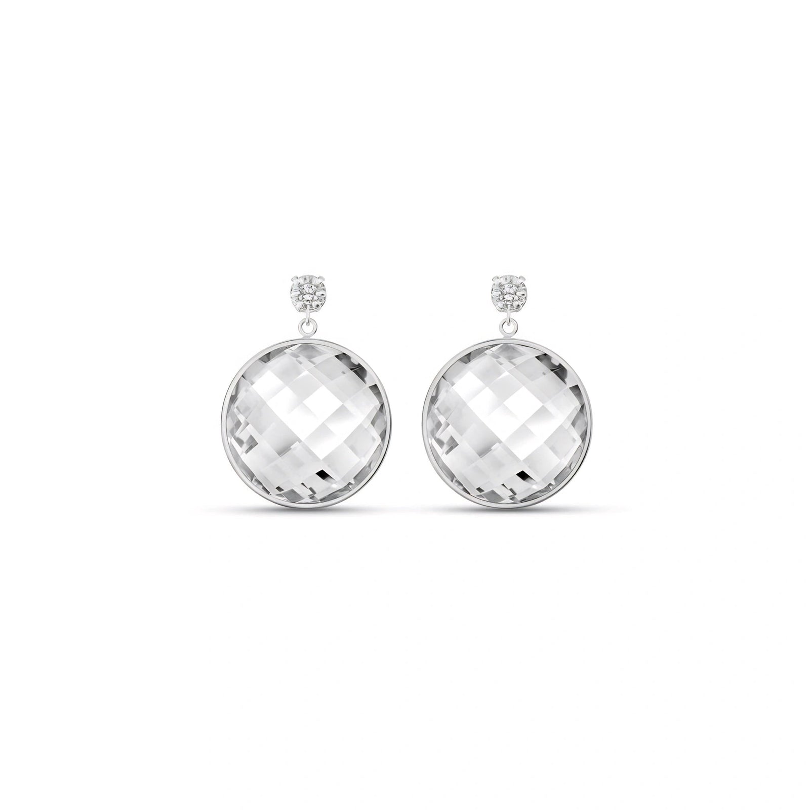White Gold Earrings White Topaz 10K — Carlotta