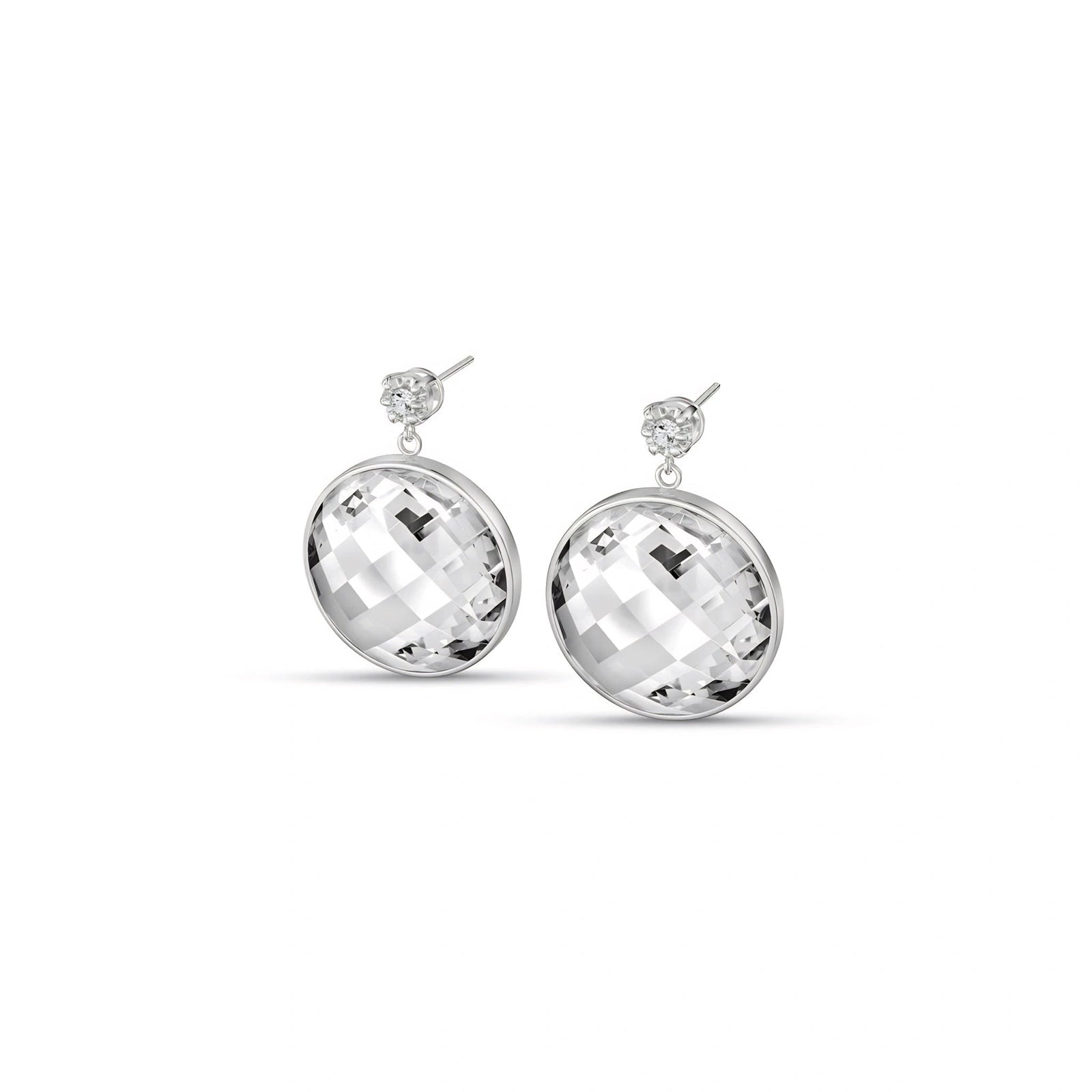 White Gold Earrings White Topaz 10K — Carlotta