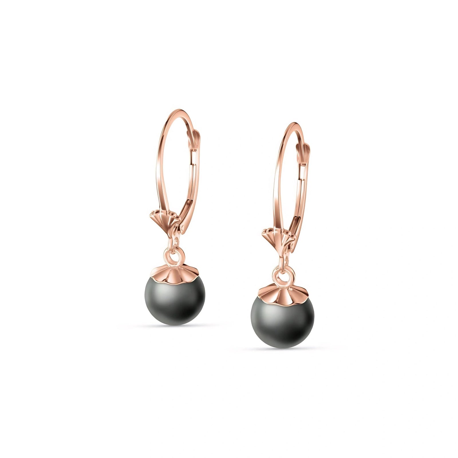 Rose Gold Aura Earrings Pearl 10K — Natalia