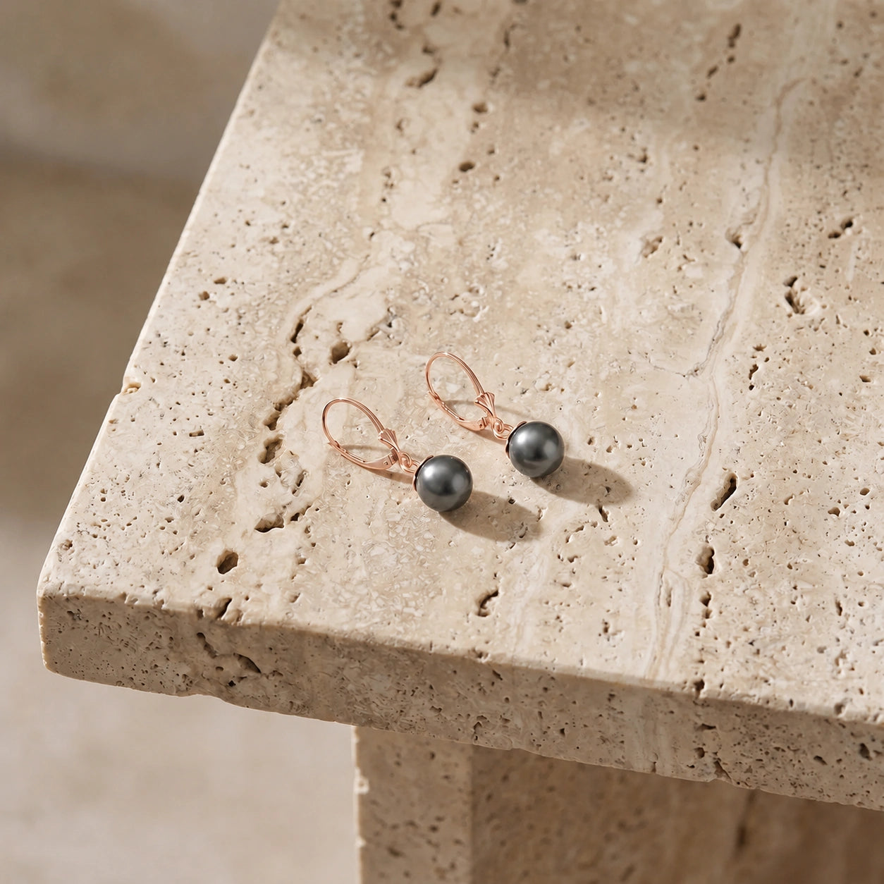 Rose Gold Aura Earrings Pearl 10K — Natalia