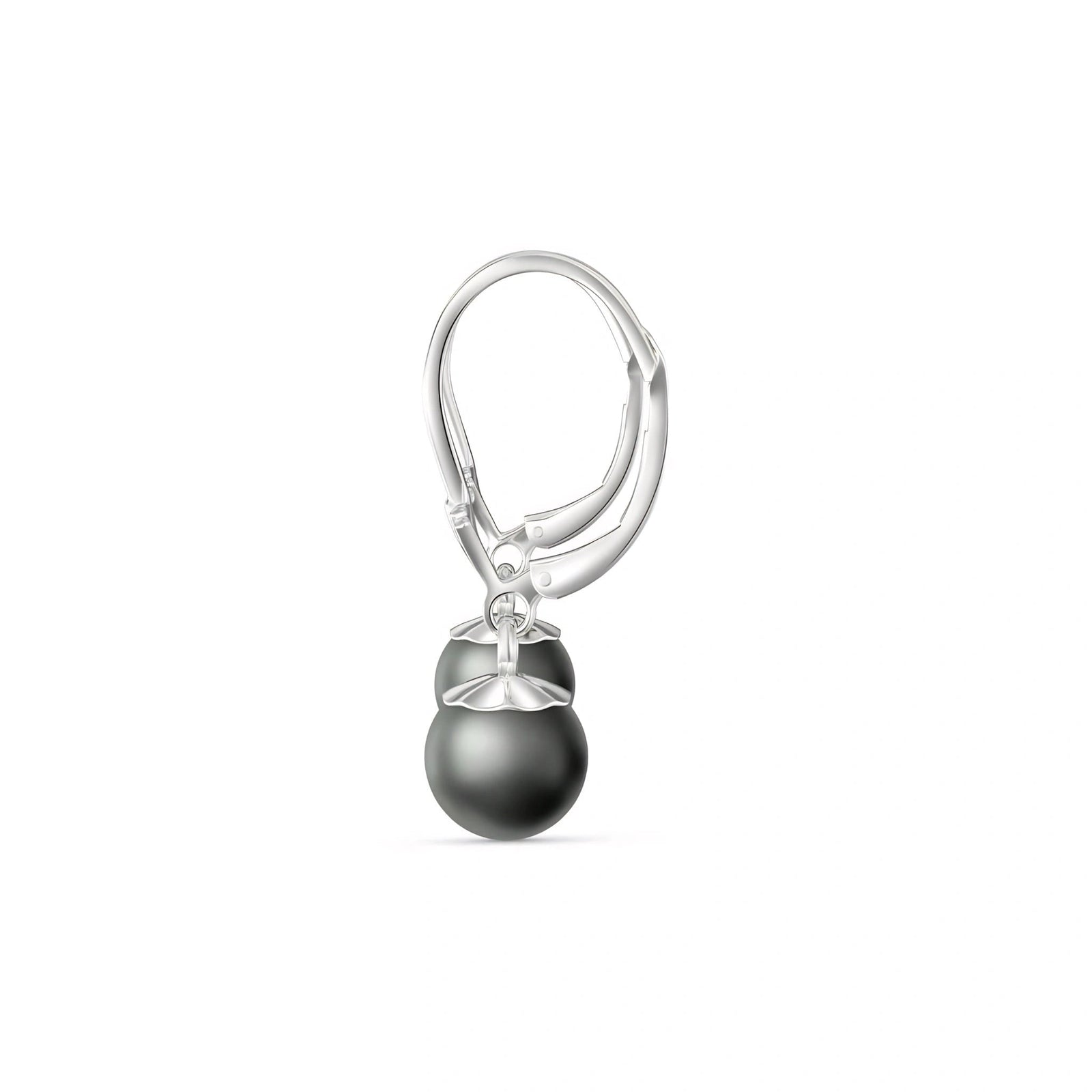 White Gold Aura Earrings Pearl 10K — Natalia
