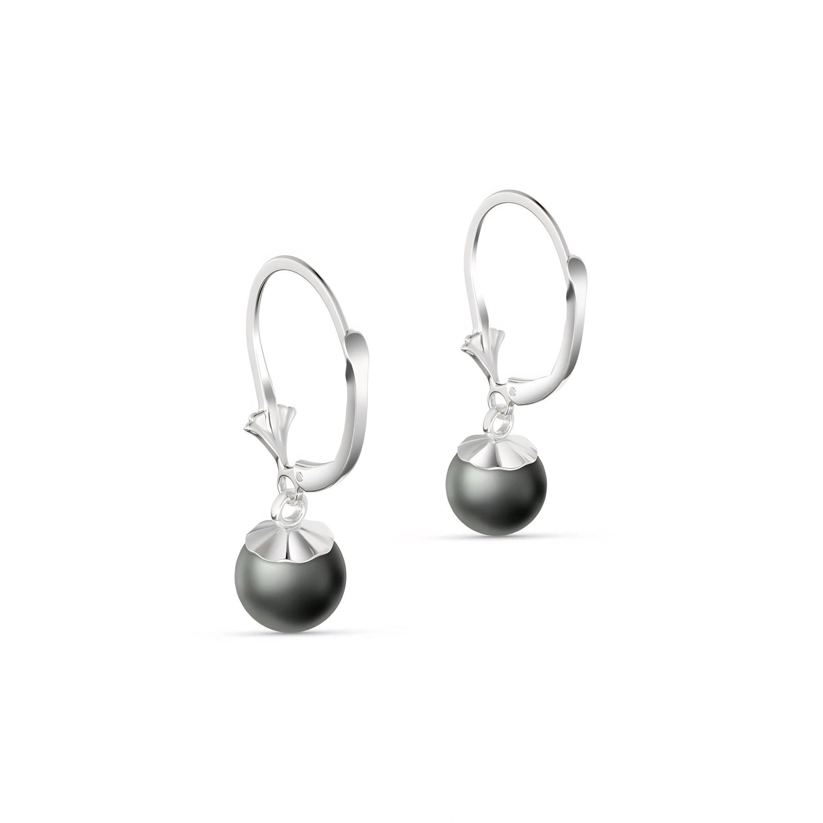 White Gold Aura Earrings Pearl 10K — Natalia