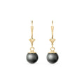 Yellow Gold Aura Earrings Pearl 10K — Natalia