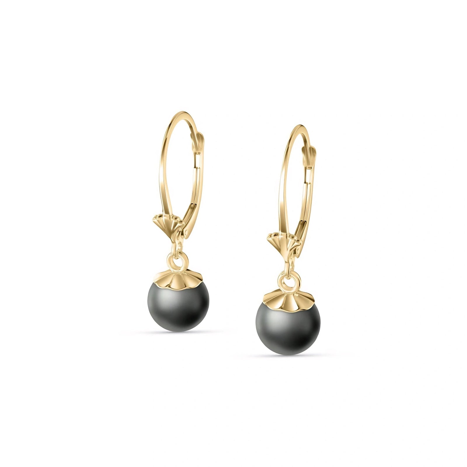 Yellow Gold Aura Earrings Pearl 10K — Natalia