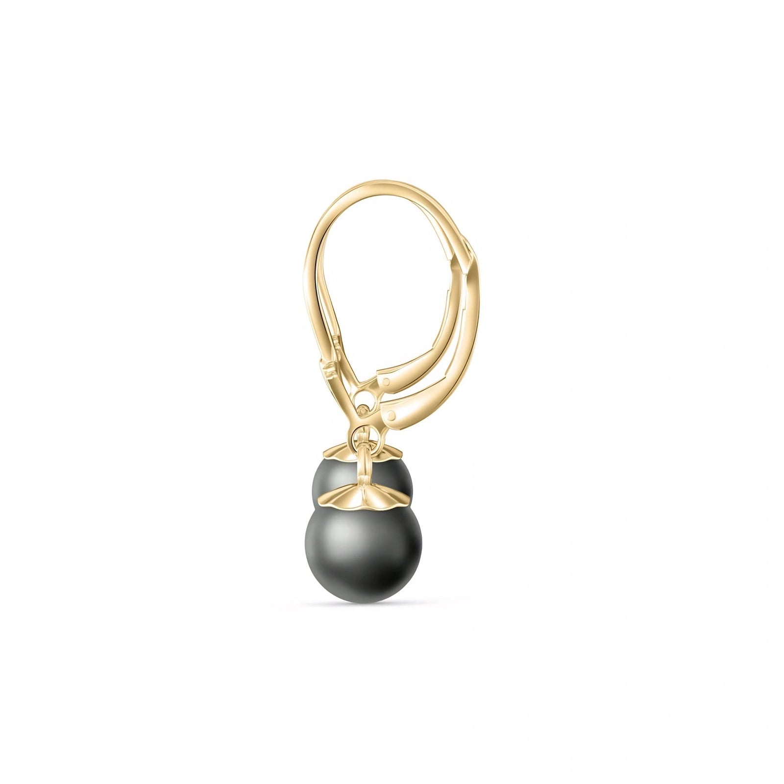 Yellow Gold Aura Earrings Pearl 10K — Natalia