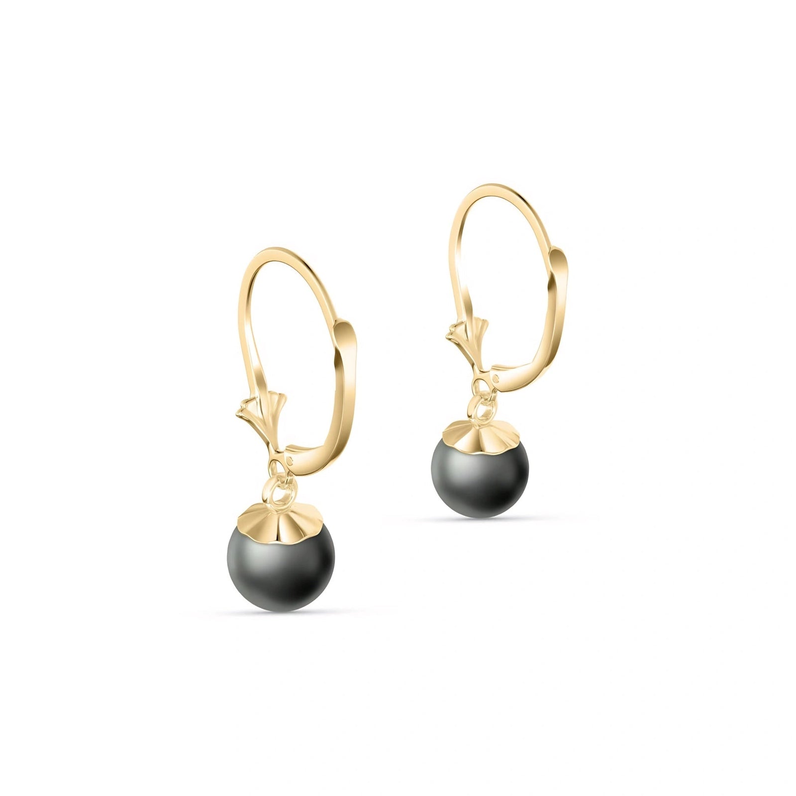 Yellow Gold Aura Earrings Pearl 10K — Natalia