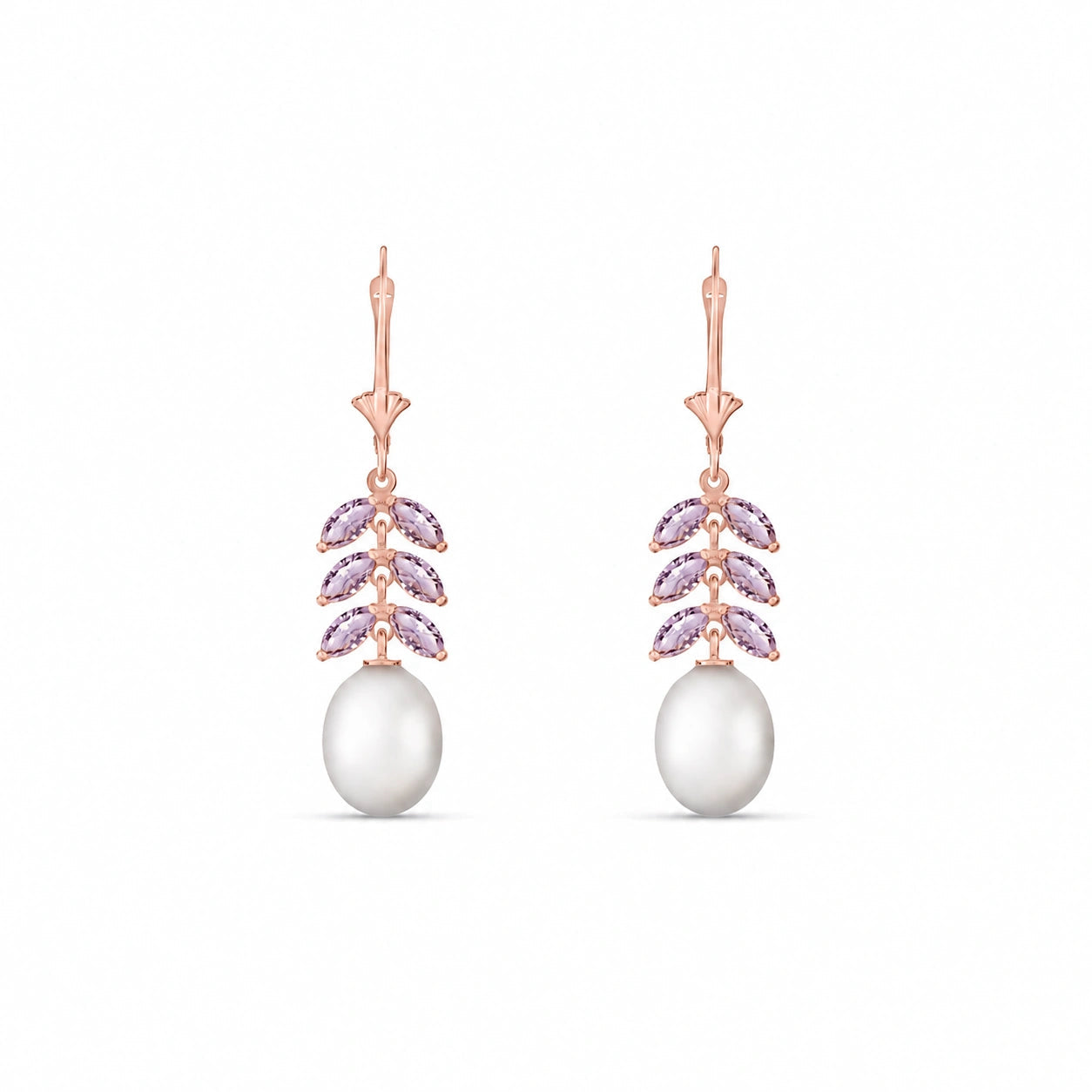 Rose Gold Pearl & Amethyst — Mariaalessia