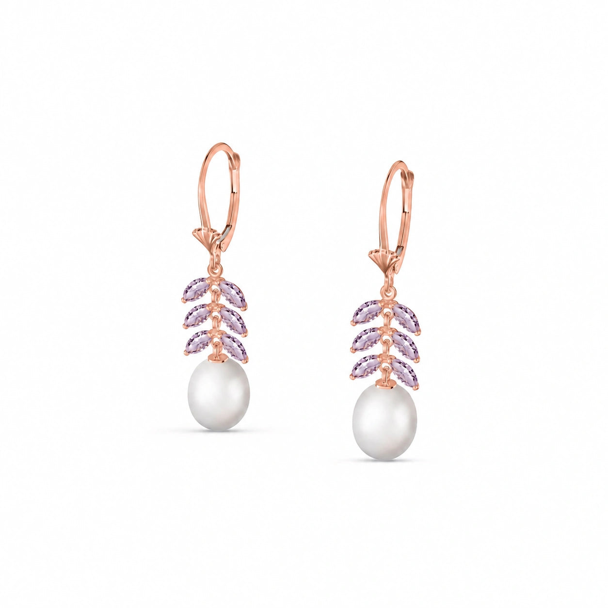Rose Gold Pearl & Amethyst — Mariaalessia