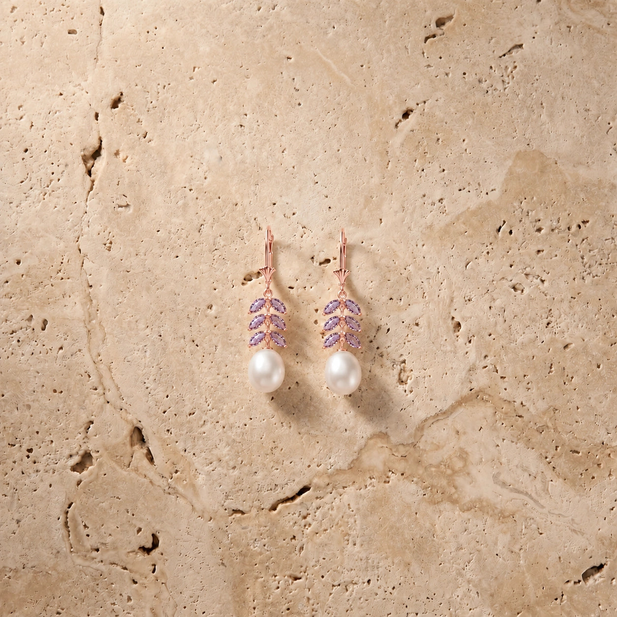 Rose Gold Pearl & Amethyst — Mariaalessia