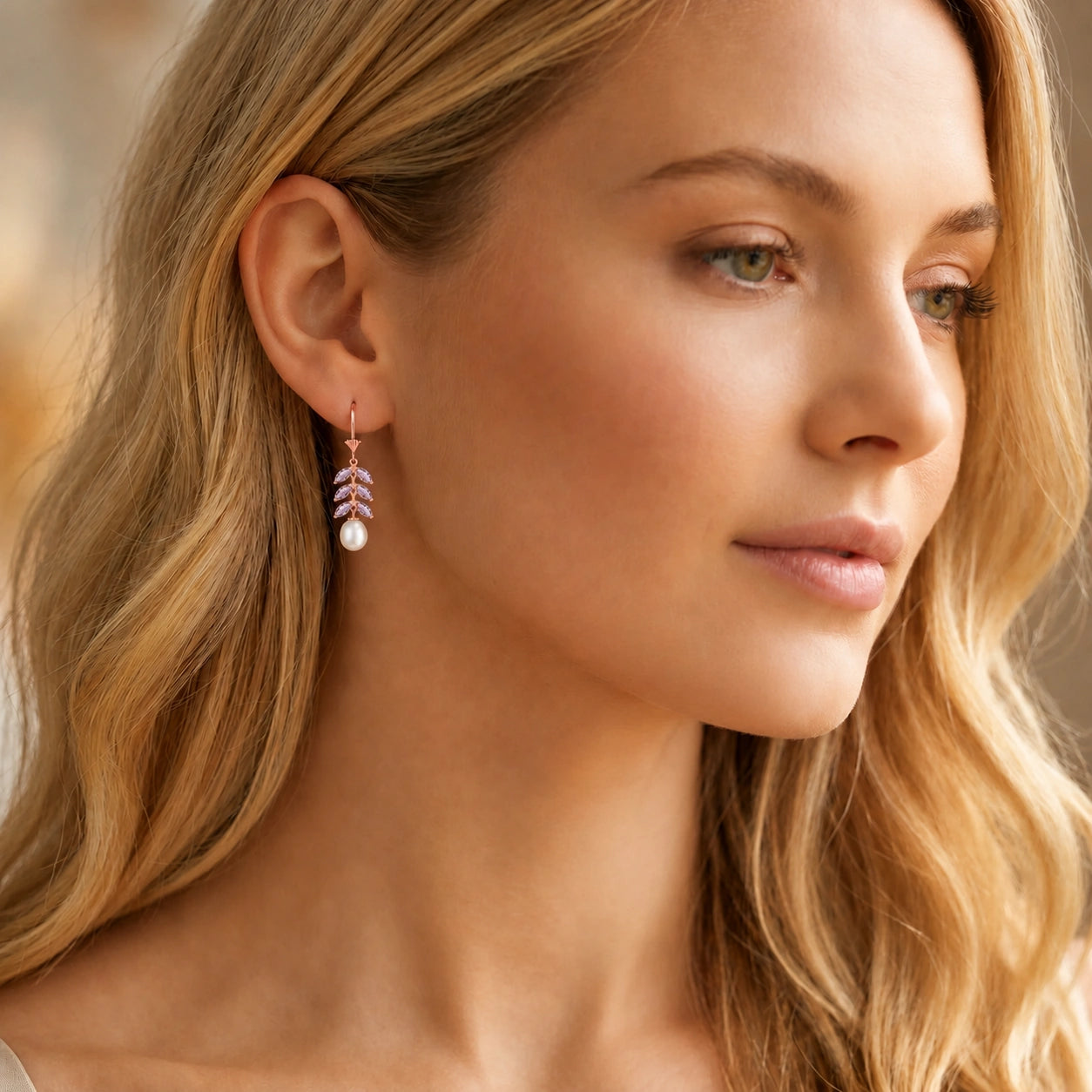 Rose Gold Pearl & Amethyst — Mariaalessia