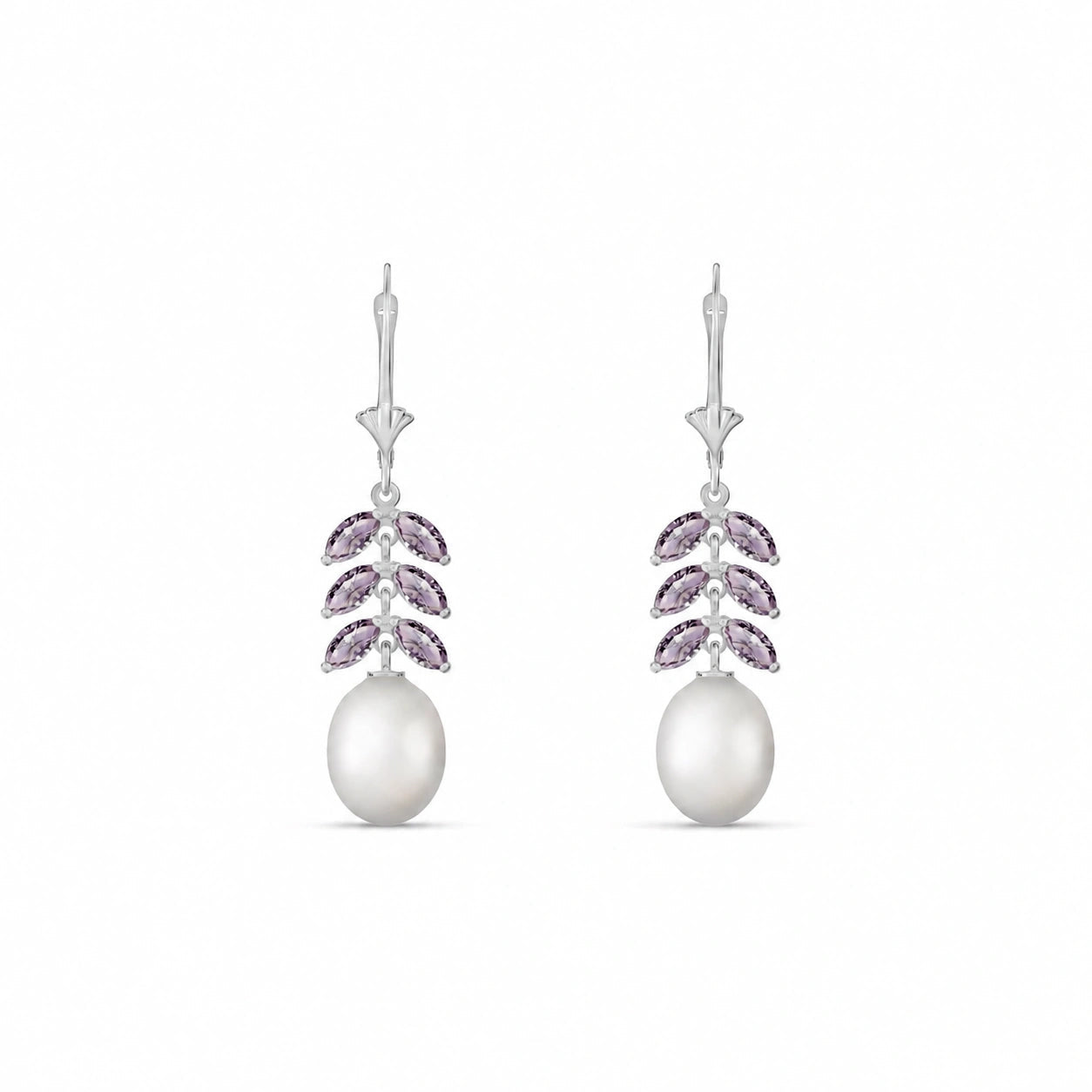 White Gold Pearl & Amethyst — Mariaalessia