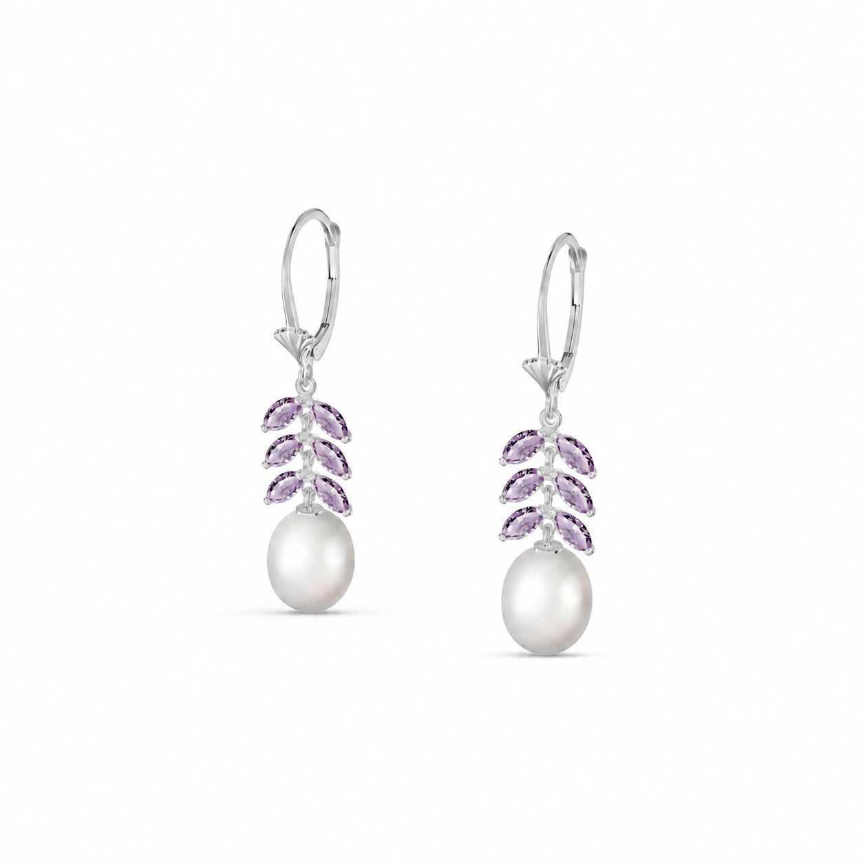 White Gold Pearl & Amethyst — Mariaalessia