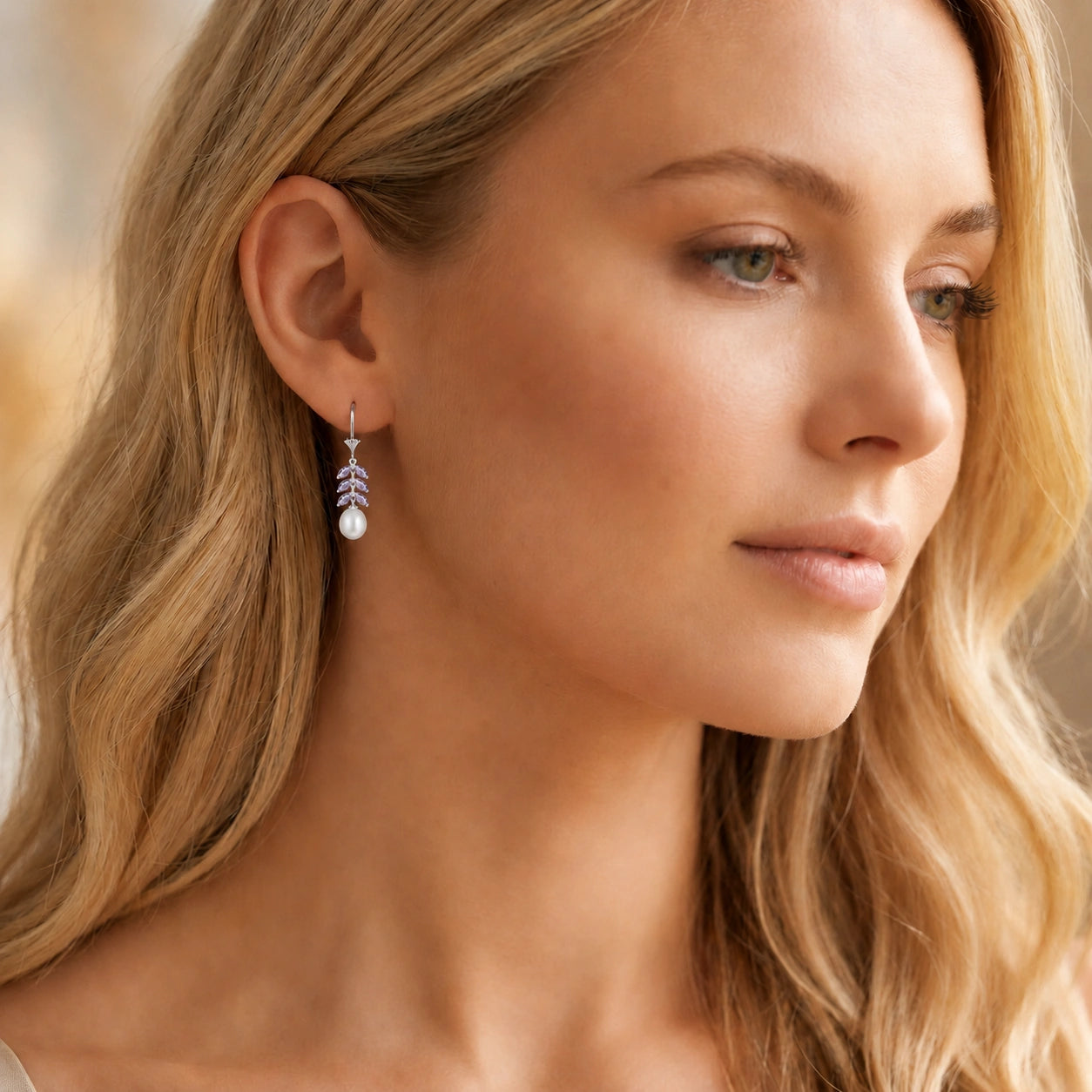 White Gold Pearl & Amethyst — Mariaalessia