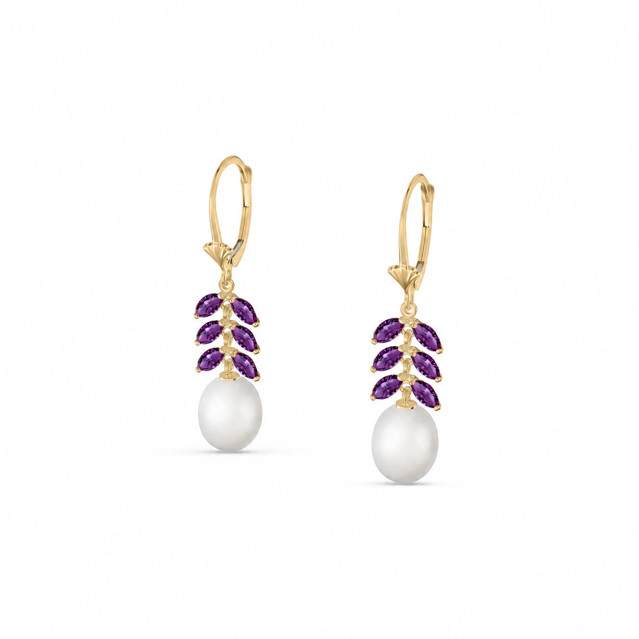 Yellow Gold Pearl & Amethyst — Mariaalessia