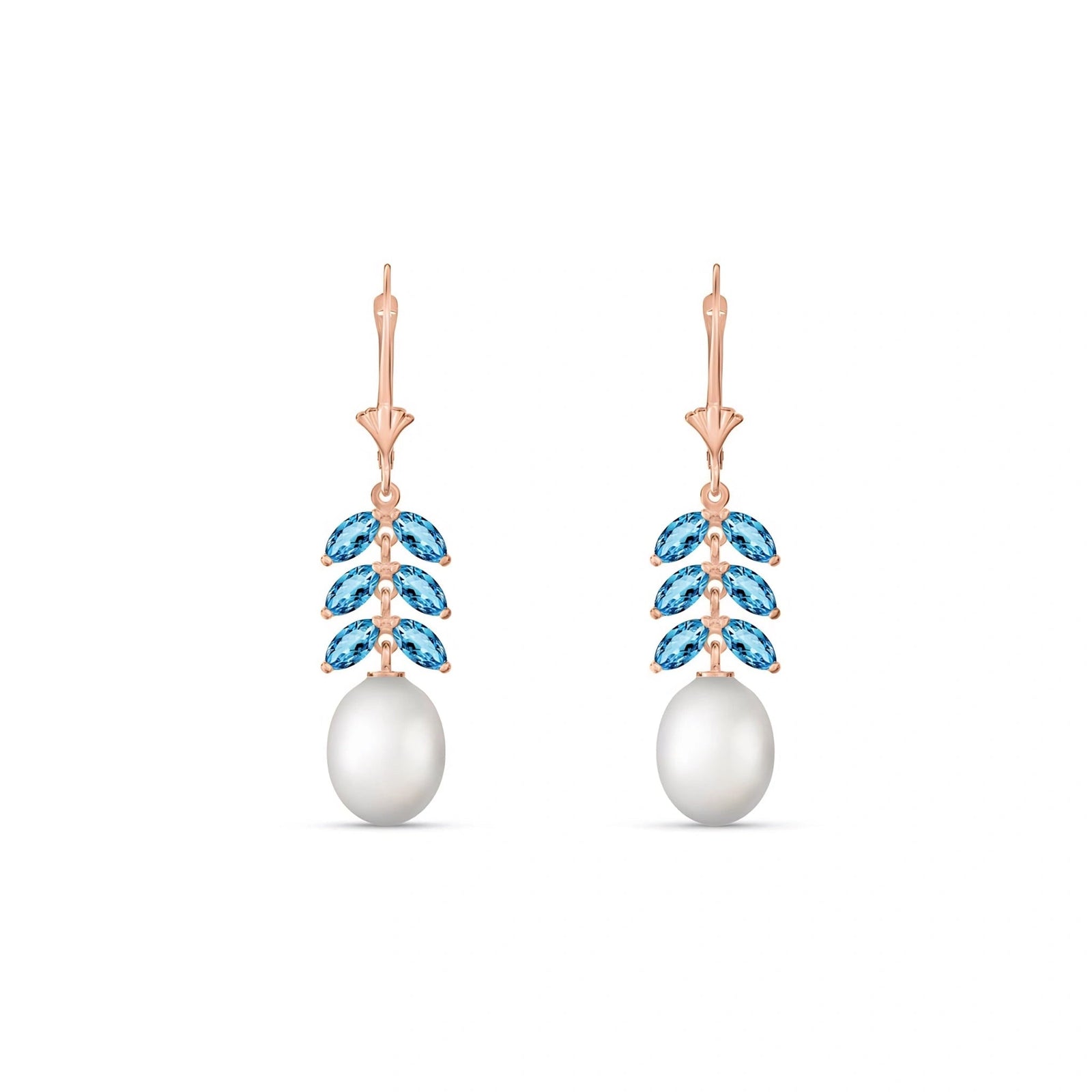 Rose Gold Pearl & Blue Topaz — Mariaalessia