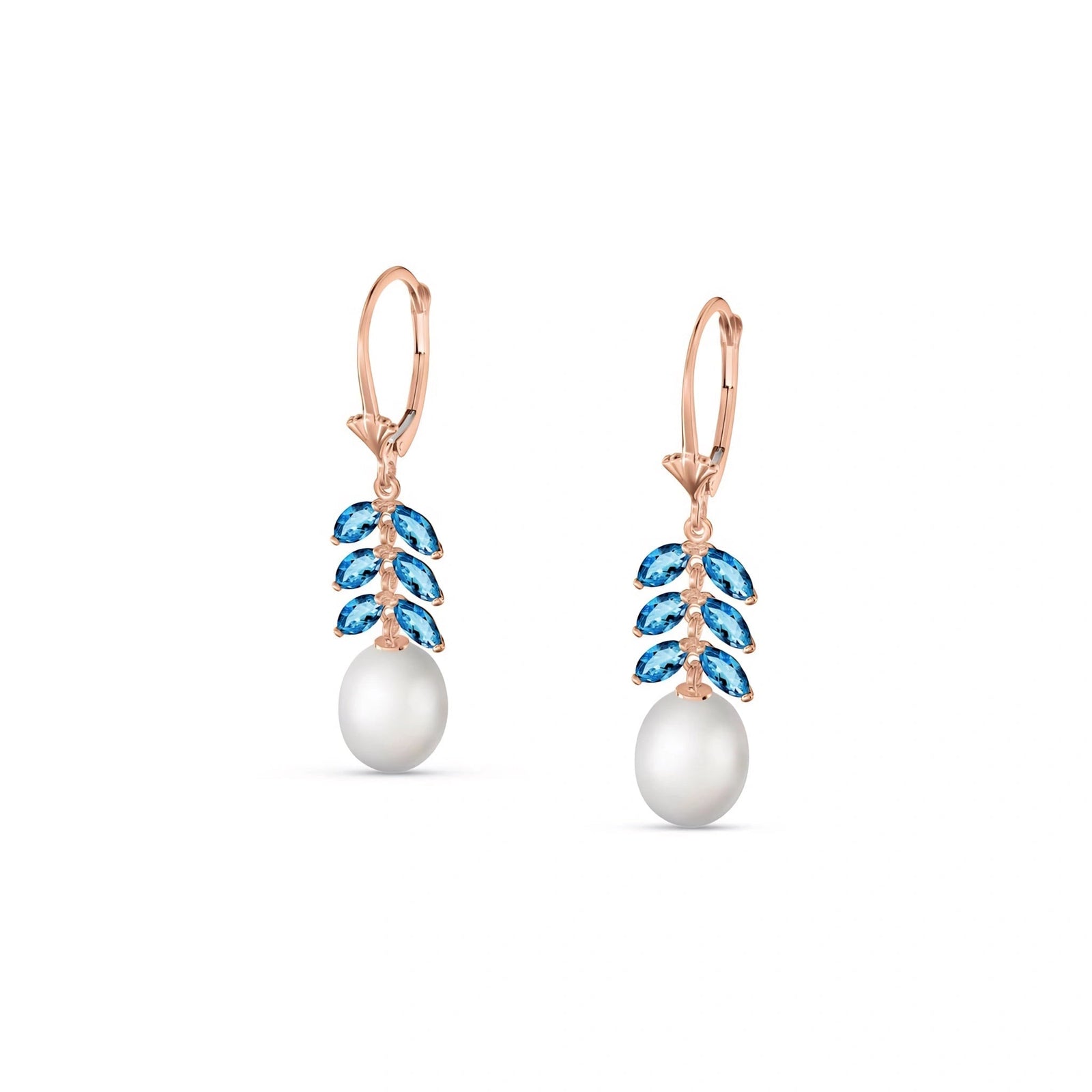 Rose Gold Pearl & Blue Topaz — Mariaalessia