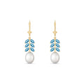 Yellow Gold Pearl & Blue Topaz — Mariaalessia