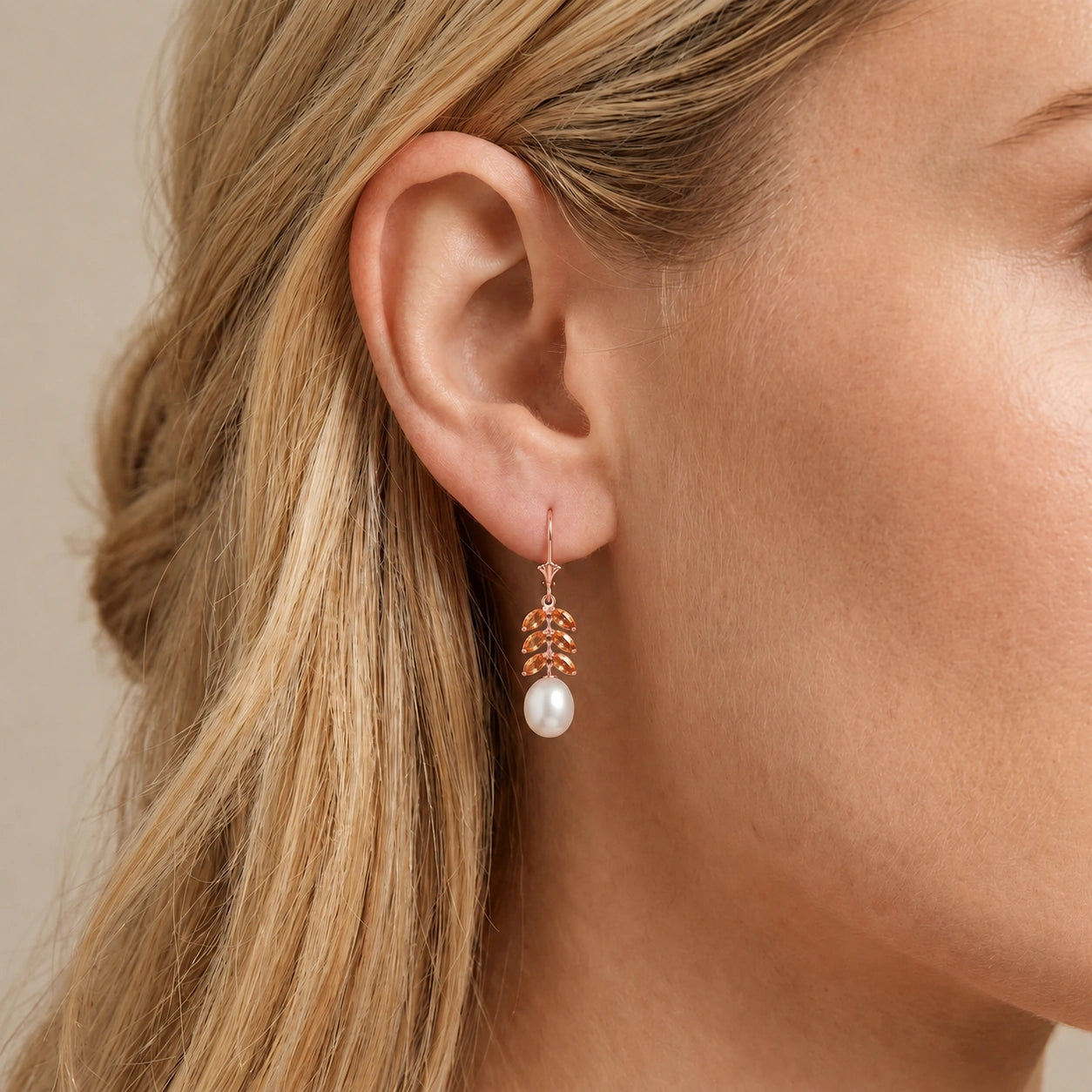 Rose Gold Pearl & Citrine — Mariaalessia