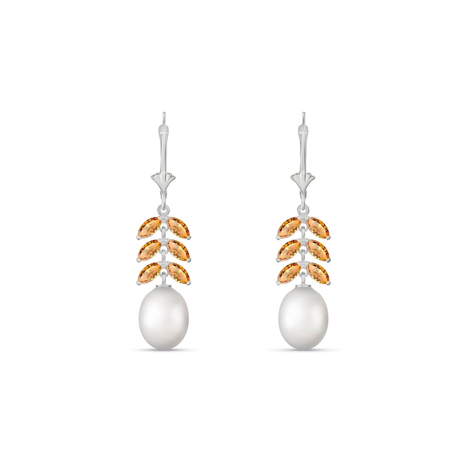 White Gold Pearl & Citrine — Mariaalessia