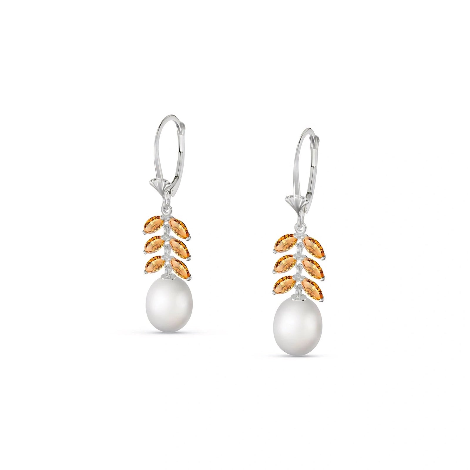 White Gold Pearl & Citrine — Mariaalessia