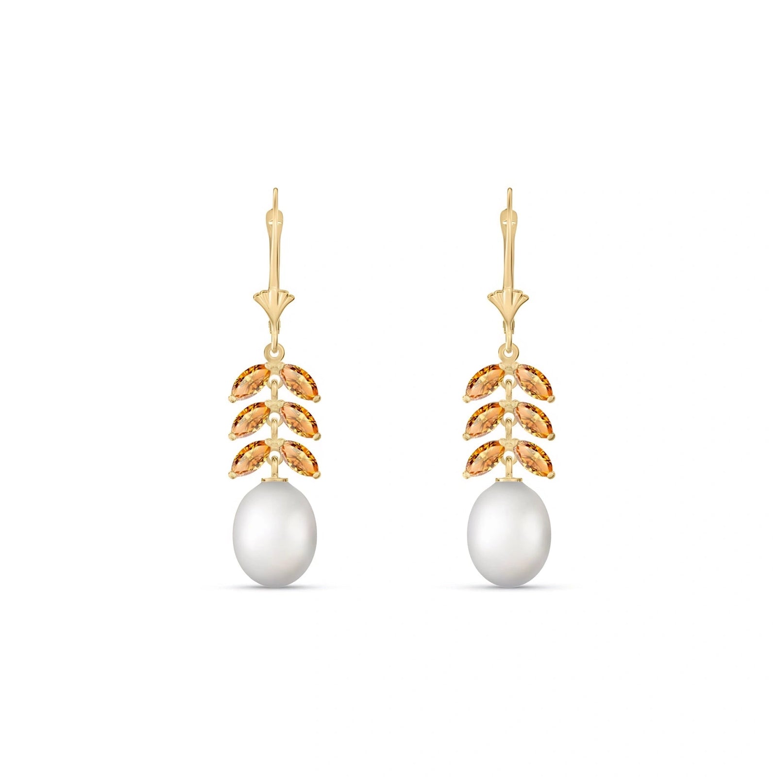 Yellow Gold Pearl & Citrine — Mariaalessia