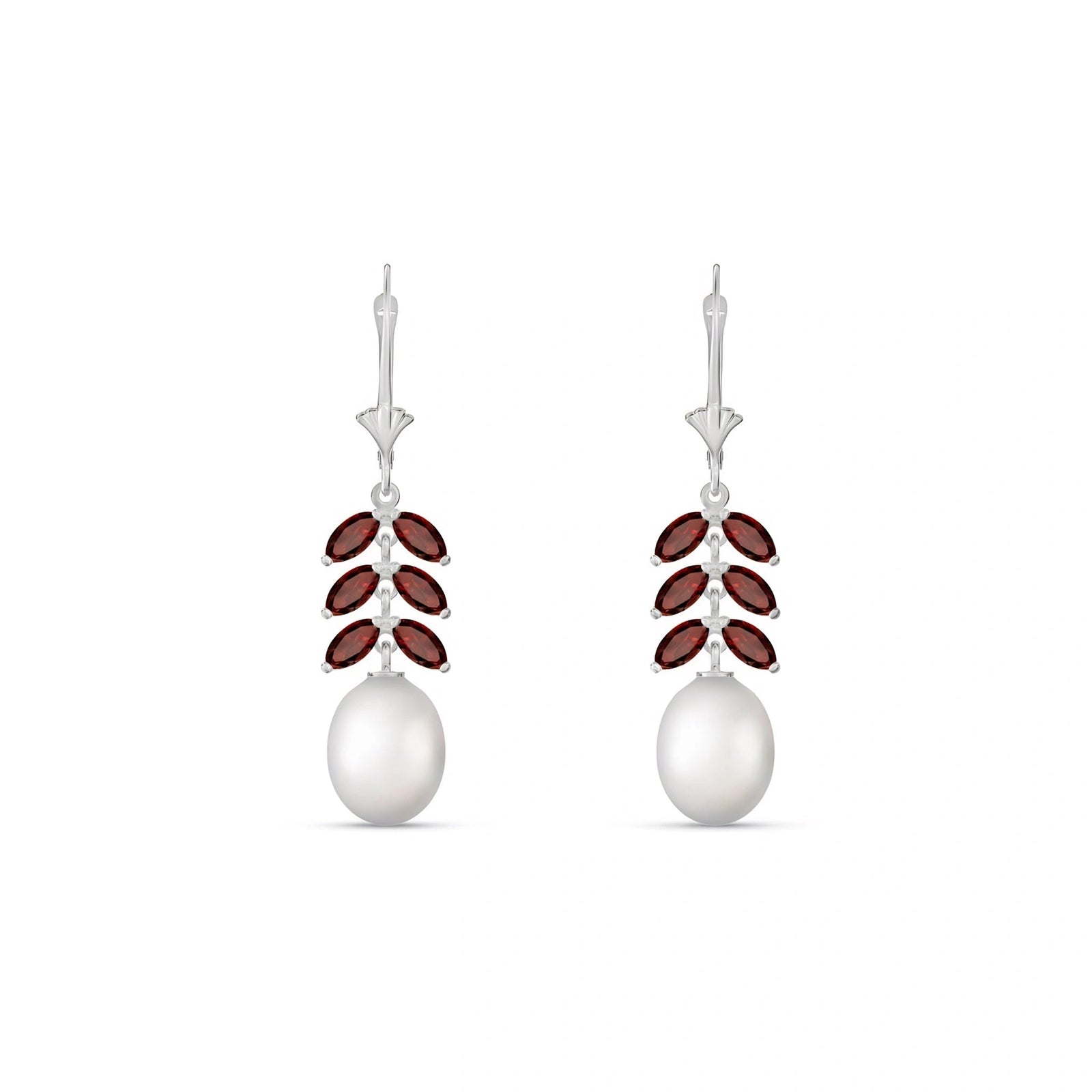 White Gold Pearl & Garnet — Mariaalessia