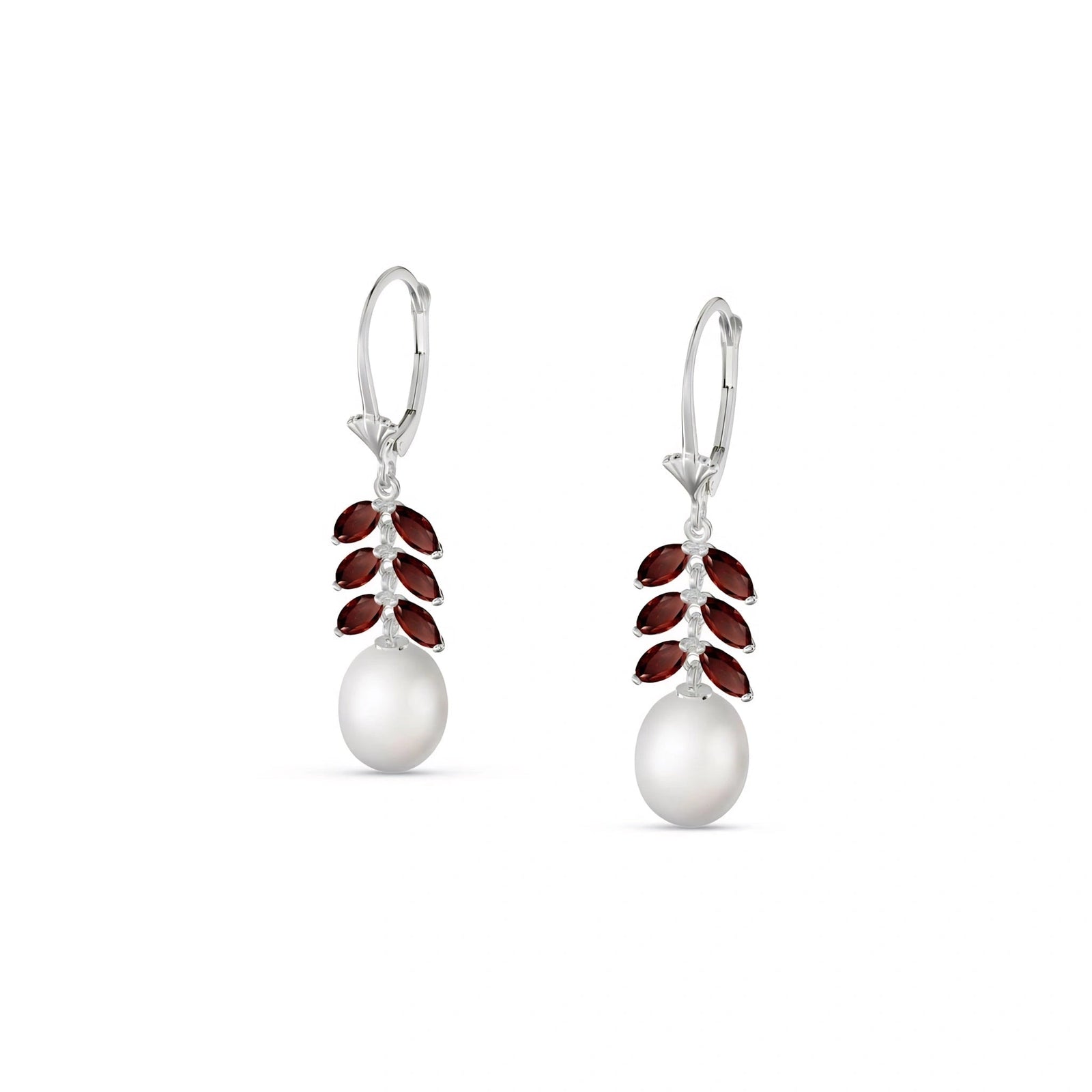 White Gold Pearl & Garnet — Mariaalessia